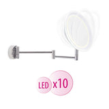 Lanaform LED make-up wandspiegel met 10x vergroting en kantelbare chroomarm