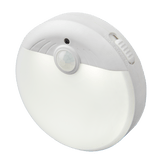 Witte ronde SecuCare nachtlamp met drie standen schakelaar en bewegingssensor