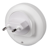 SecuCare LED-nachtlamp met ingebouwde Europese stekker en witte behuizing