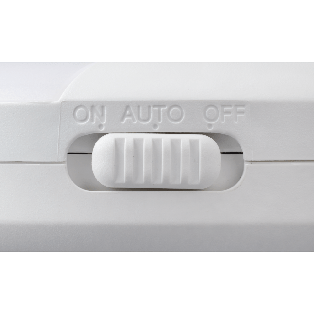 SecuCare witte LED-nachtlamp met schuifregelaar in AUTO stand en matte textuur