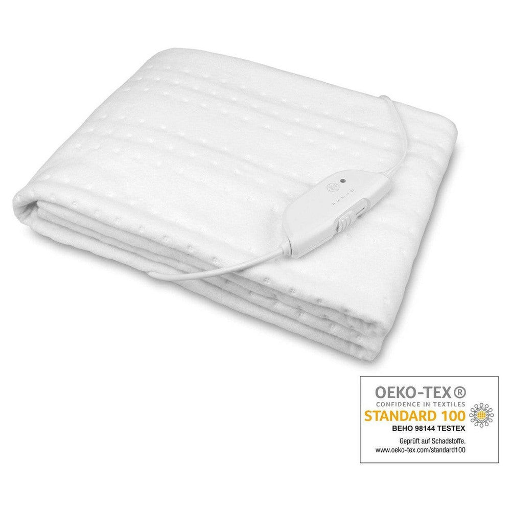 Medisana witte elektrische warmteonderdeken met OEKO-TEX label en zacht textuuroppervlak