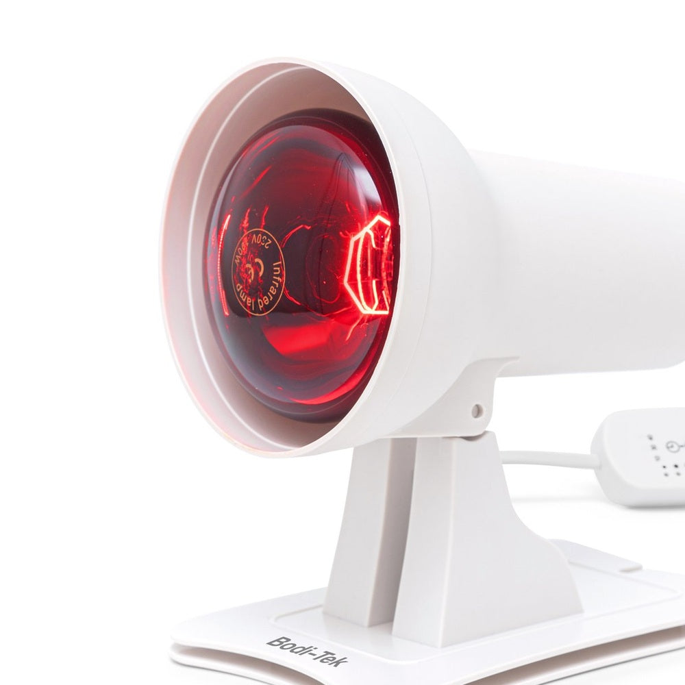 Close-up Bodi-Tek infraroodlamp met CE-keurmerk en filamentlamp