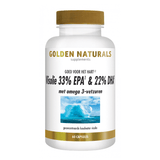 Golden Naturals visolie 33% EPA en 22% DHA in witte fles met gouden dop, 60 capsules