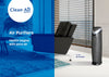 Clean Air Optima CA-508 luchtreiniger donkergrijs met zilveren bovenkant in woonkamer