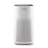 Witte Clean Air Optima luchtreiniger met ventilatiegrijsel en groene LED