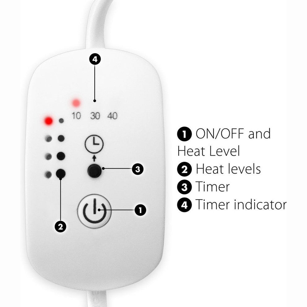 Bodi-Tek BT-LAMH infraroodlamp bedieningspaneel met timer en warmteniveaus