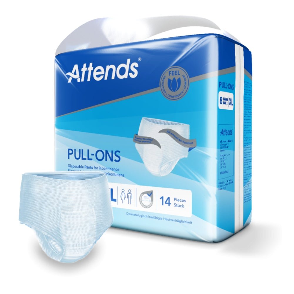 Attends Pull-Ons incontinentiebroekjes maat XL, 14 stuks, lichtblauw met elastische benen en tailleband