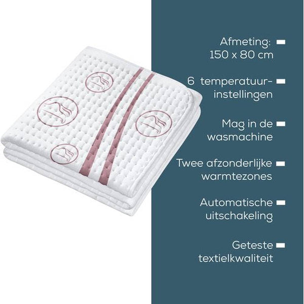 Beurer UB 90 Elektrische Onderdeken 150x80 cm wit | 2e kansje Beurer Warmtedeken Shopvoorgezondheid