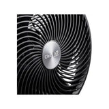 Zilveren logo 'Clean Air Optima' op centraal paneel van ventilatorkapje