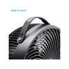 Close-up handvat en spiraalrooster van zwarte Clean Air Optima ventilator
