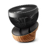 Zijopname Clean Air Optima ventilator met verticaal gestreept rooster en houten voet
