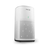 Zijaanzicht Clean Air Optima CA-505 witte luchtreiniger met zwart onderstel
