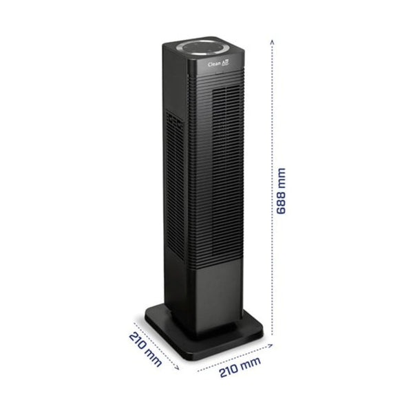 Clean Air Optima ventilatorkachel zwart afmetingen 688x210x210 mm slanke vorm