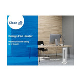 witte Clean Air Optima ventilatorkachel in woonkamer setting