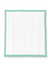Witte onderlegger 60x60 cm met mintgroene geborduurde rand, zacht en absorberend
