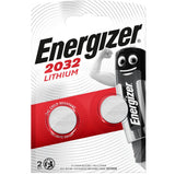 Energizer CR2032 lithium knoopcel batterij 3V set van 2 in kinderbestendige blisterverpakking