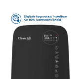 Zwarte Clean Air Optima luchtbevochtiger met digitale hygrostaat 40-80% instelbaar