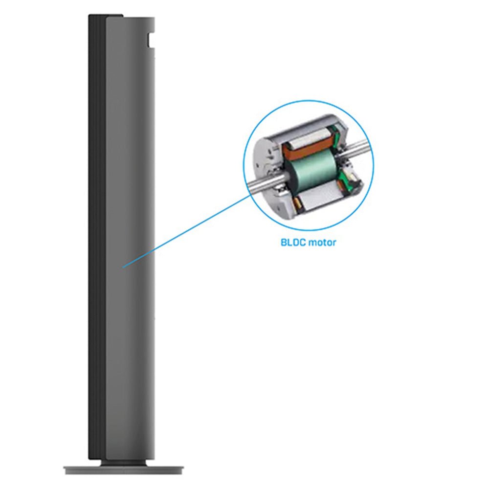 Clean Air Optima CA-407G torenventilator met BLDC motor en donkergrijze afwerking