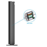 Clean Air Optima CA-407G torenventilator met BLDC motor en donkergrijze afwerking