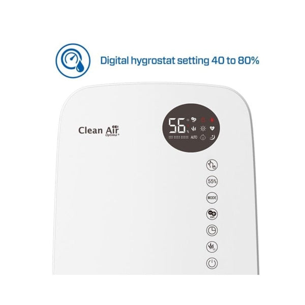 Clean Air Optima - CA-607B Smart - luchtbevochtiger - tot 65 m² - kleur wit - display- shopvoorgezondheid