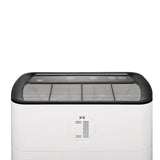 Bovenkant Clean Air Optima luchtreiniger met uitblaasgaten en bedieningsymbolen Pro model