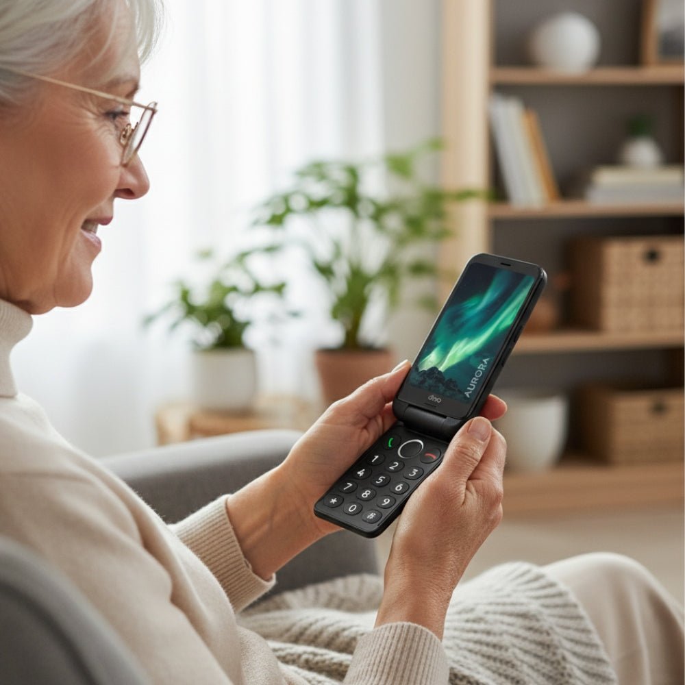 Senioren Doro Aurora A20 klappentelefoon met grote letters en eenvoudige bediening