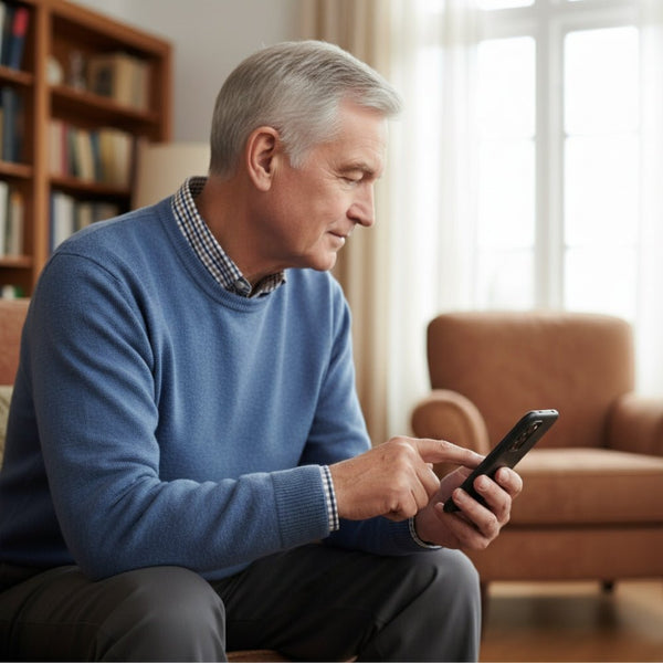 Doro Aurora A30 Graphite in gebruik door man