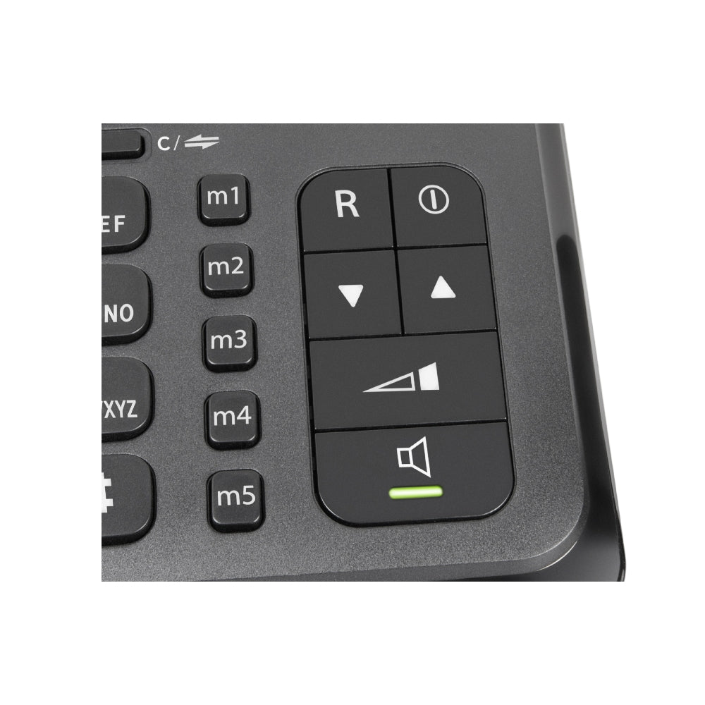 Detail close-up toetsenbord Doro Comfort 4005 met grote toetsen en functieknoppen