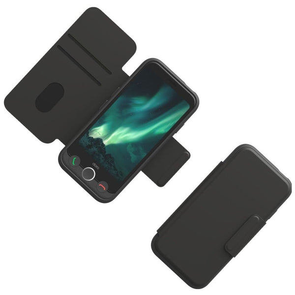 Doro Wallet case Aurora A10 open en dicht