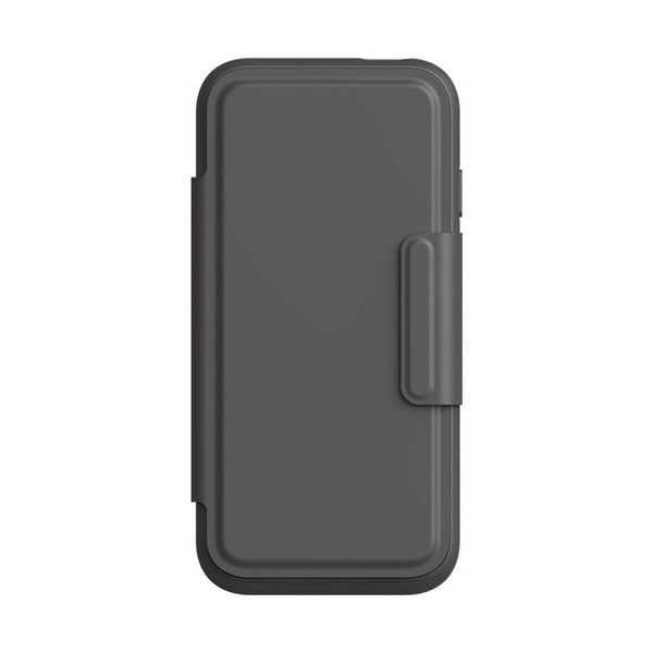 Gesloten donkergrijs flipcase voor Doro Aurora A10 met klittenband
