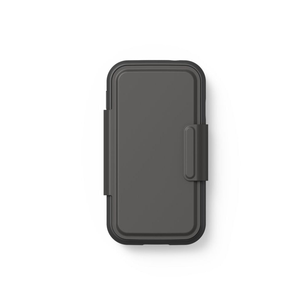 Donkergrijze Doro wallet case voor Leva L10 en X10 met klittenbandsluiting