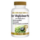 Golden Naturals IJzer Bisglycinaat Plus supplementfles met gouden dop, 180 veganistische tabletten