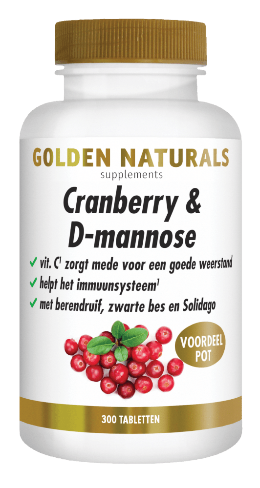 Golden Naturals Cranberry & D-mannose (300 veganistische tabletten) Shopvoorgezondheid