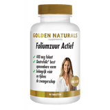 Golden Naturals Foliumzuur Actief 90 veganistische tabletten met Quatrefolic voor zwangerschap