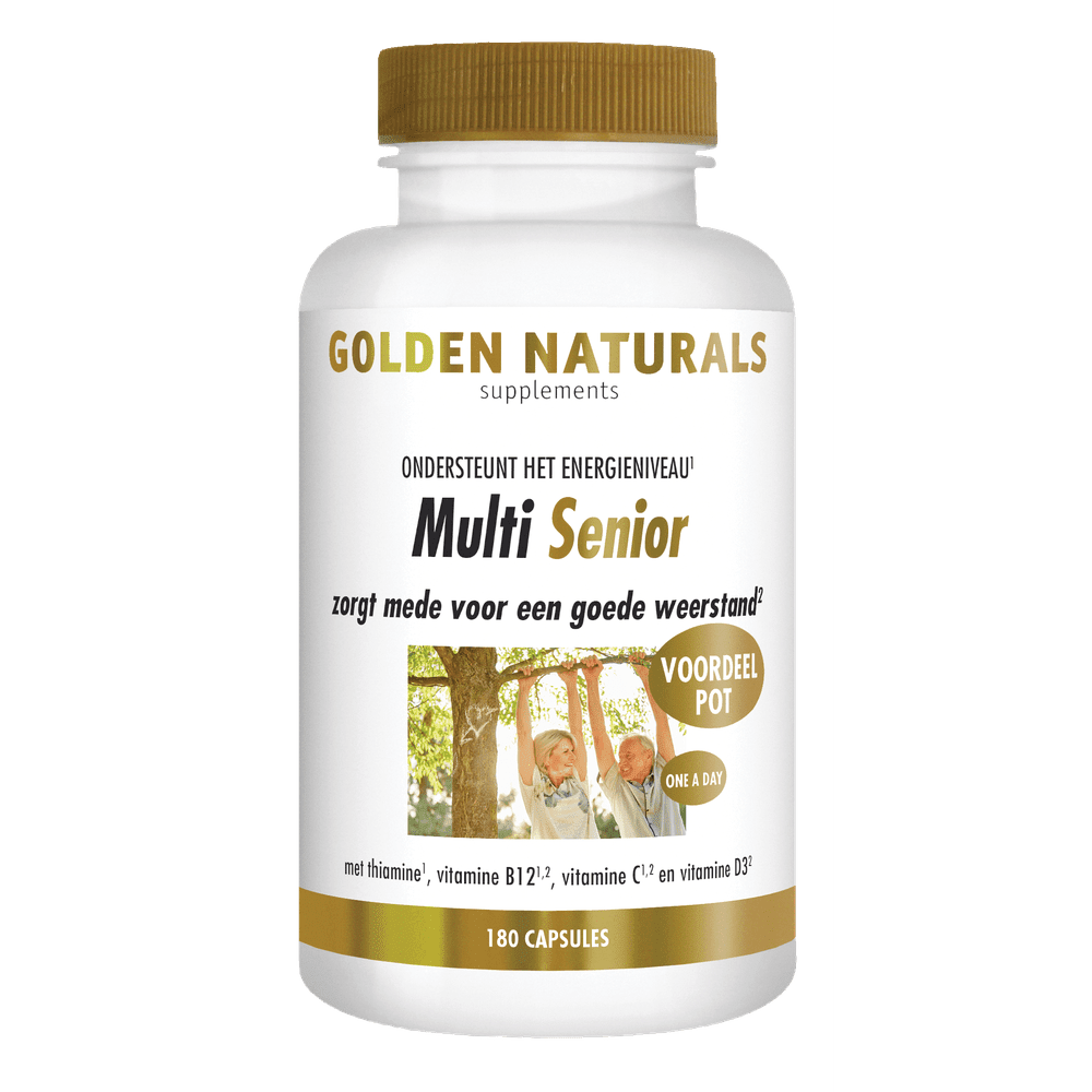 Golden Naturals Multi Senior multivitamine voor senioren in 180 vega capsules