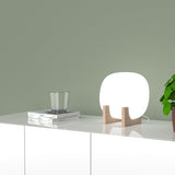 Innolux Lempi design tafellamp in woonkamer setting met boeken en plant