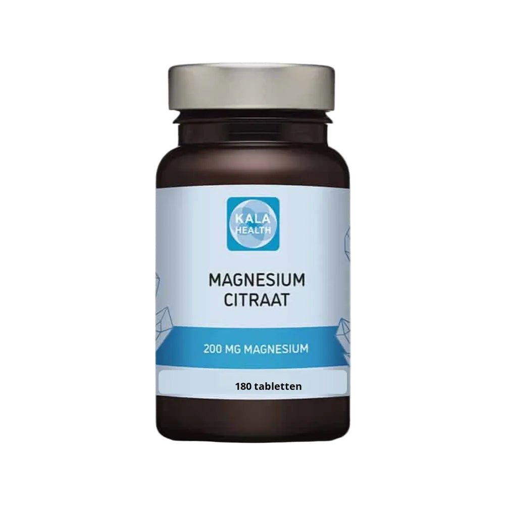 Kala Health magnesium supplement 200 mg tabletten verpakking met 180 stuks