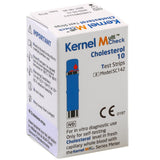 Kernel MultiCheck cholesterol teststrips doos voorzijde met CE-keurmerk en instructies