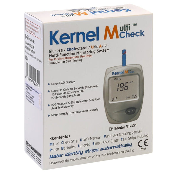 Kernel MultiCheck vooraanzicht Glucose Cholesterol Urinezuur meter
