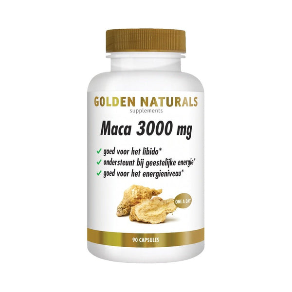 Golden Naturals - Maca 3000 mg - 90 capsules - one a day - Shopvoorgezondheid