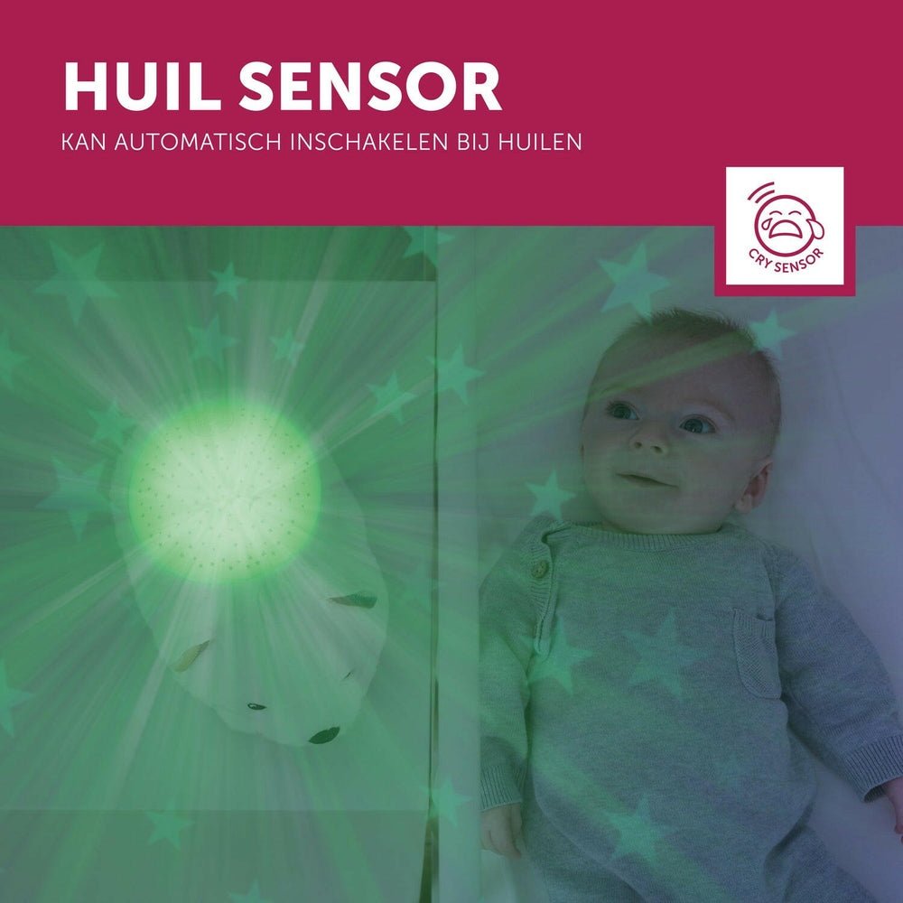 Zazu babyprojector ijsbeer met huilsensor en groene sterrenprojectie