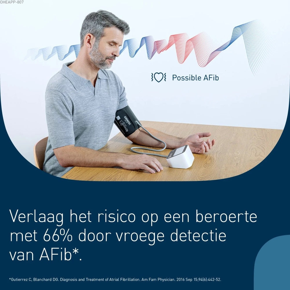 Omron M4 Connect AFib bovenarmbloeddrukmeter met vroege detectie van boezemfibrilleren