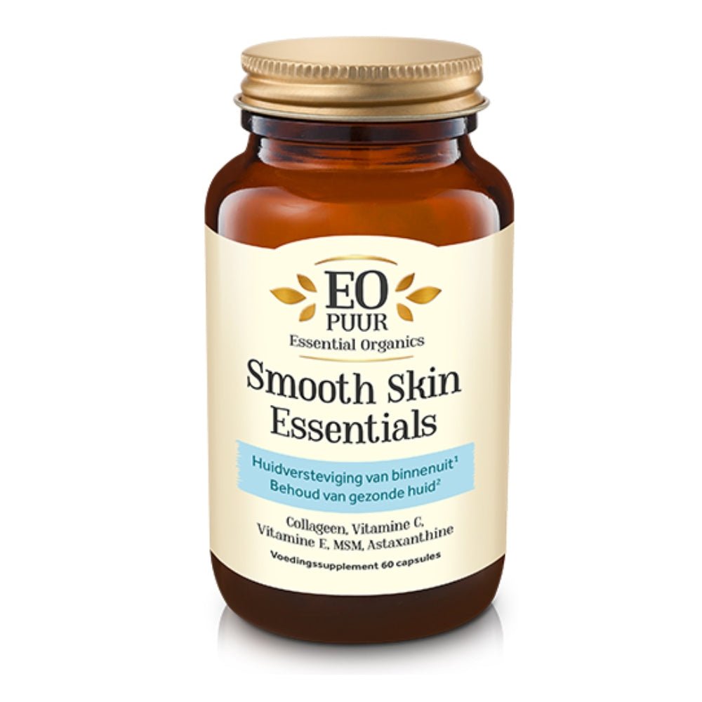 Essential Organics Smooth Skin Essentials voedingssupplement in bruine fles met 60 capsules voor huid, haar en nagels