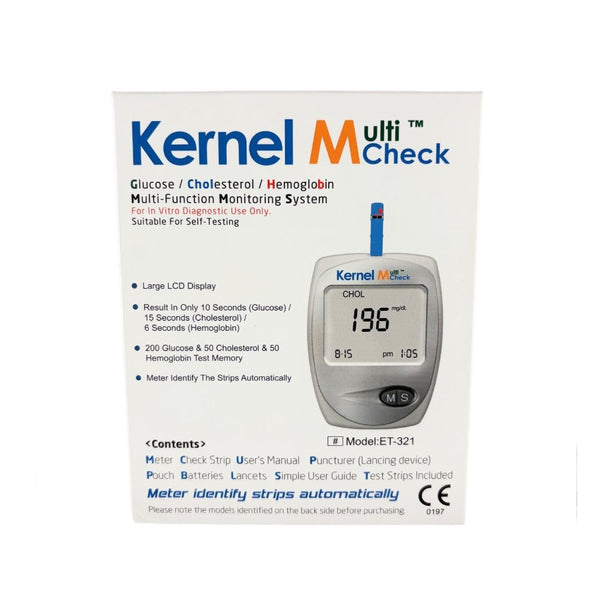Multicheck 3HB startpakket 3-in-1 glucose-cholesterol-hemoglobine meter