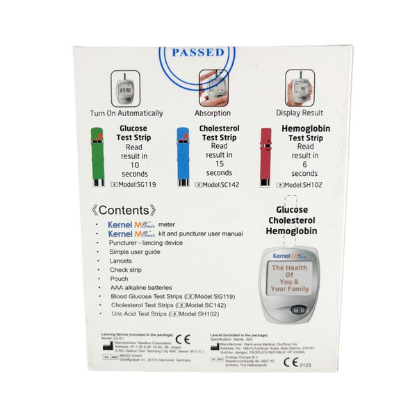 Multicheck 3UZ startpakket 3-in-1 glucose-cholesterol-urinezuur meter