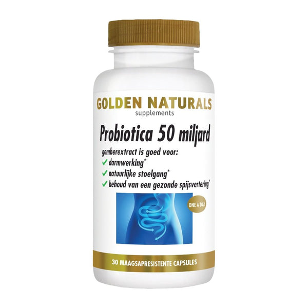 Golden Naturals Probiotica 50 miljard 30 maagresistente capsules - GOL64326 -Shopvoorgezondheid
