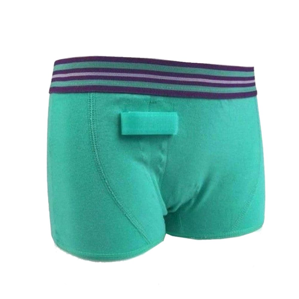 Turquoise Rodger plaswekker-broekje meisjes met kleurrijke elastische taille