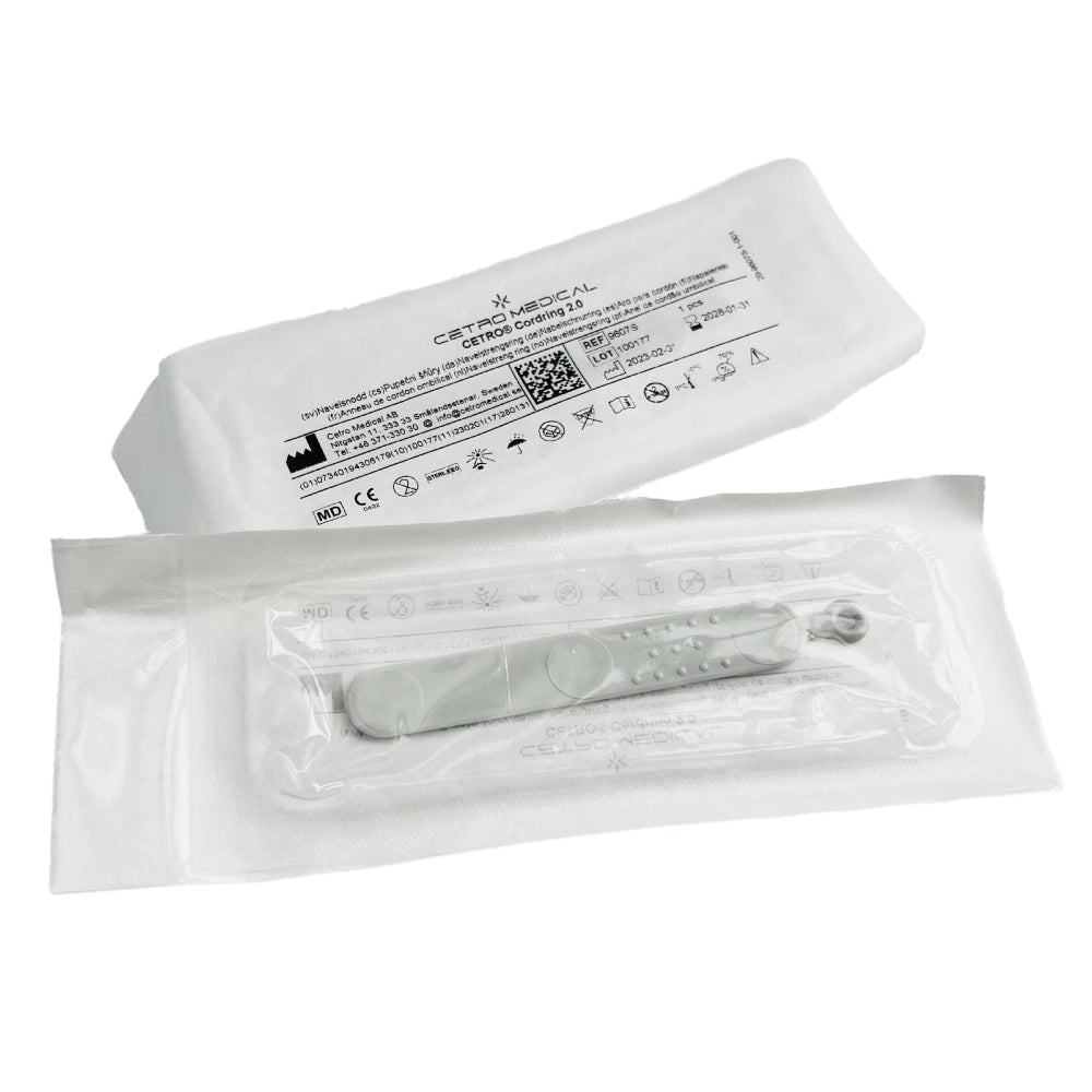 Cetro Medical Cordring 2.0 navelklem in steriele verpakking met CE-keurmerk