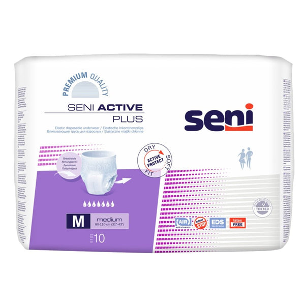 Seni Active Plus Incontinentie Broekjes (pants) - maat Medium- 10 stuks verpakking - Shopvoorgezondheid