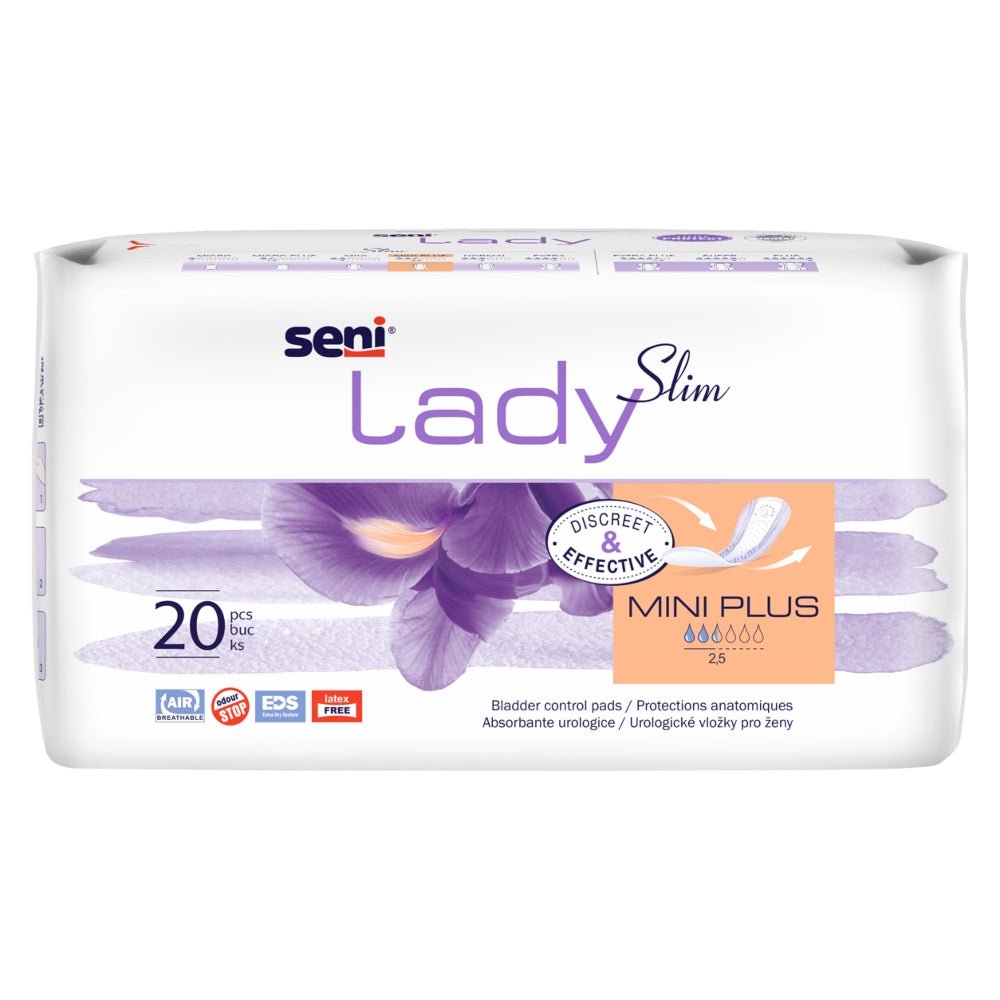 Seni Lady Slim MINI PLUS incontinentieverband verpakking 20 stuks met discreet ontwerp en ademend